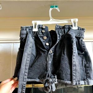 Forever 21 Black Paperbag Shorts with Tie